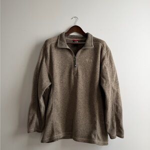 The North Face Quarter Zip Fleece – Taupe Heather | XXL